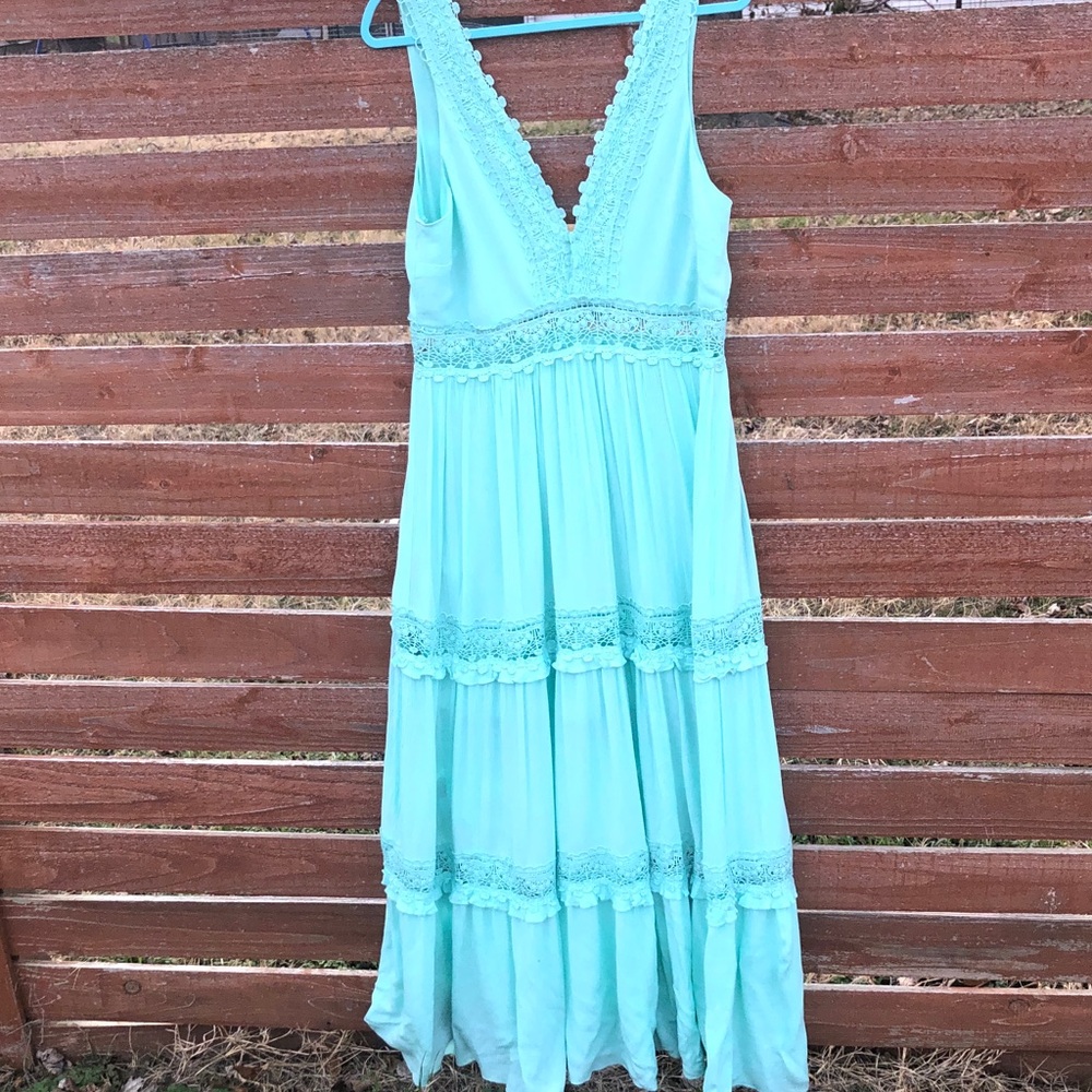 VENUS Aqua Lace Maxi Dress👗🏝️🩴